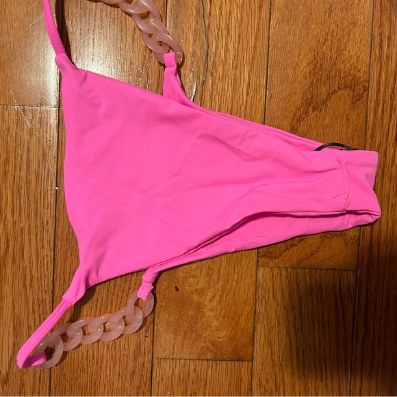 Cimi bikini set with mesh shorts cover up neon pink -  size medium - Picture 6 of 8